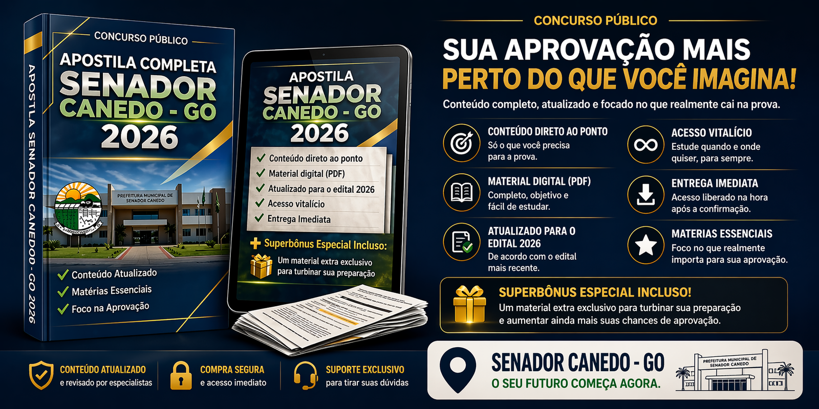Apostila Para o Concurso de Senador Canedo - GO - 2026 – Auxiliar de Saúde Bucal