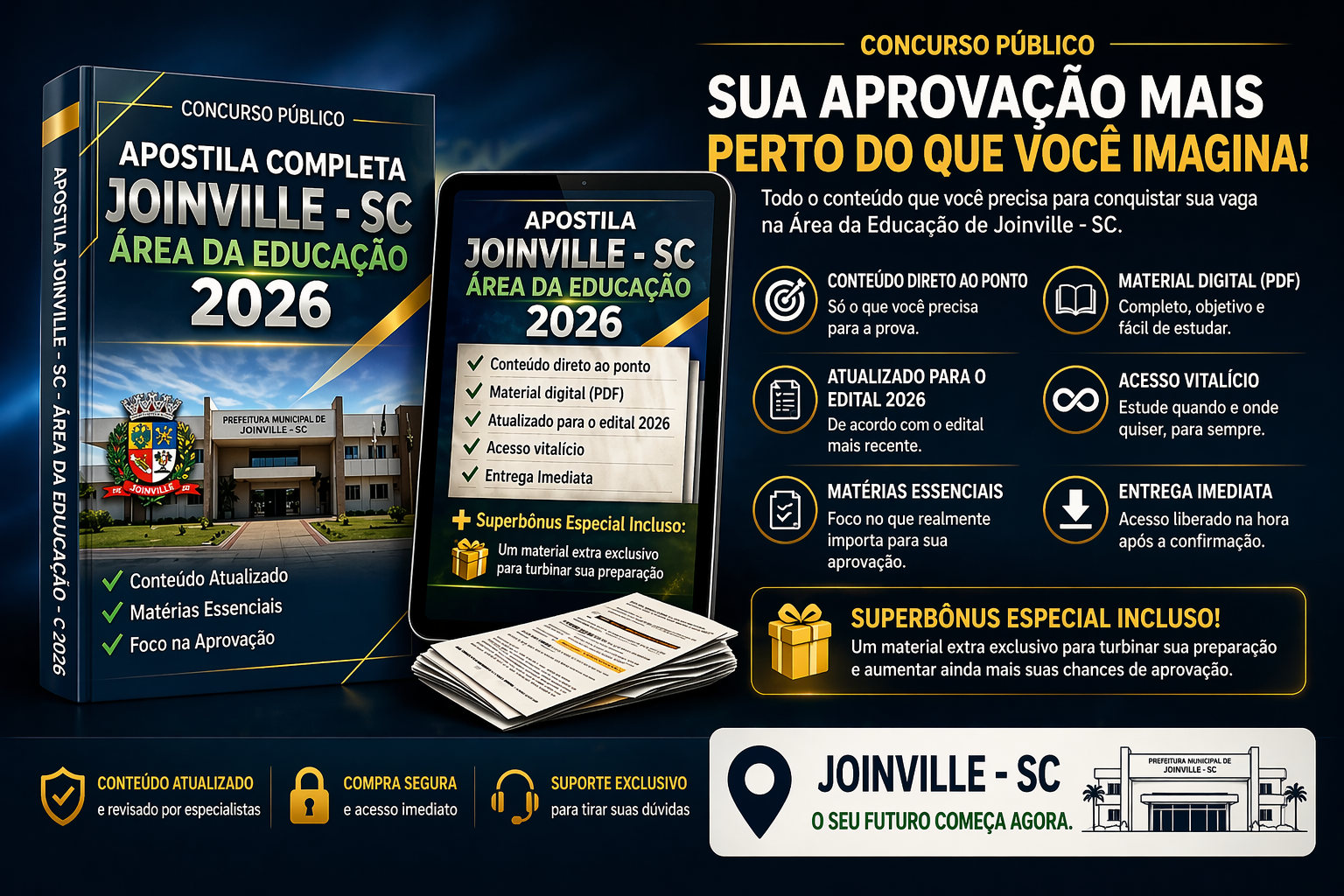 Apostila Para o Concurso de Joinville - SC - 2026 – Auxiliar de Desenvolvimento Infantojuvenil